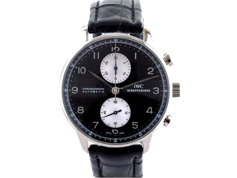 AUTOMATIC MEN'S WATCH WHITE GOLD/LEATHER  PORTUGIESER CHRONOGRAPH IWC IW3714-003